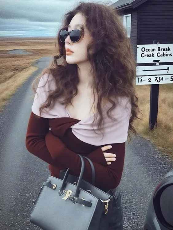 秋冬巨好看的小众设计感气质上衣韩系chic别致洋气减龄一字肩T恤