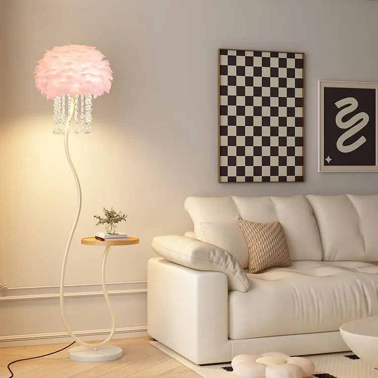 轻奢奶油风沙发客厅大小户型直排北欧轻奢现代简约客厅家居落地灯