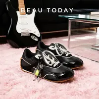 BeauToday德训鞋女款2025新款秋季真皮复古板鞋BT休闲运动鞋