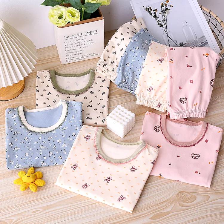 女童内衣套装纯棉儿童秋冬长袖韩版中小童秋衣秋裤睡衣家居服保暖