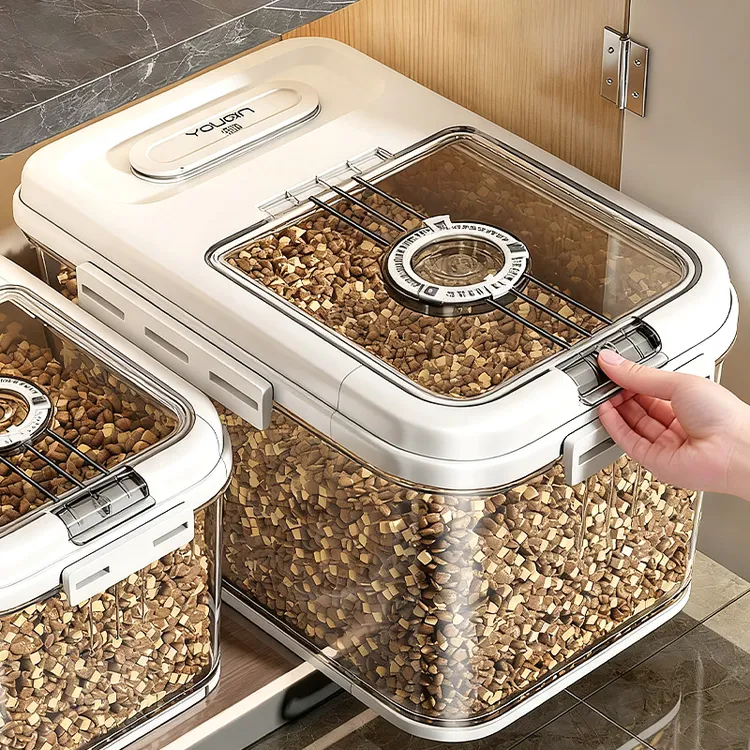 优勤猫粮储存桶狗粮宠物零食主粮冻干家用防潮防虫可视密封箱收纳