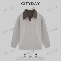 CityDay【楠哥】羊绒混纺·高定老钱风拼接撞色领长袖Polo衫 8607