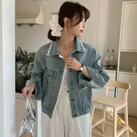 实拍水洗做旧复古针织衫牛仔外套女装今年流行2025春秋新款