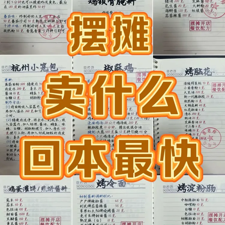 小吃配方 创业项目2800种小吃技术，配全套视频教学