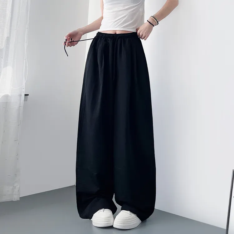 冰丝阔腿裤女2025新款夏季垂感宽松胖mm大码200斤显瘦直筒山本裤