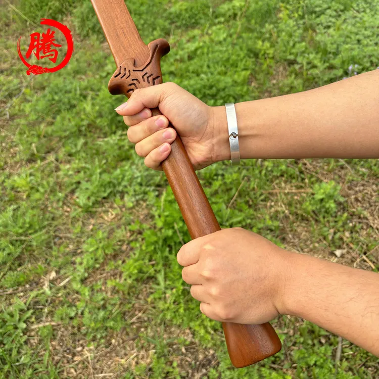1.2米重蚁木整木虎头双手剑于承惠剑术练习配重好防身健身太极棍