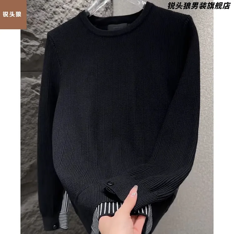 【专柜品质】男士秋冬高品质针织打底衫 设计感时尚休闲毛衣.
