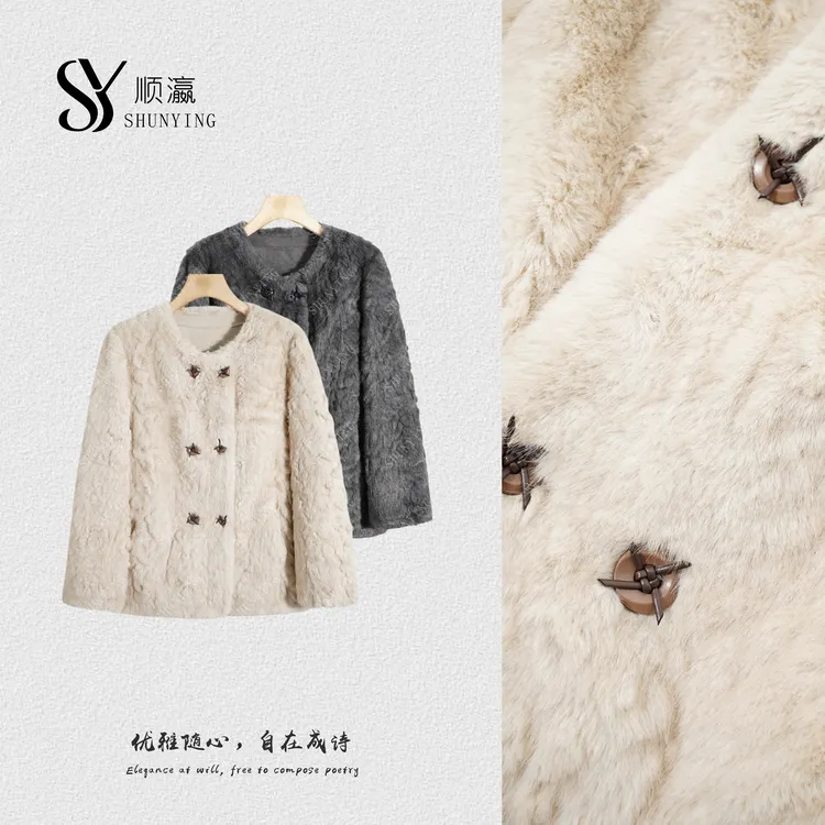 人造皮草 【仟娜】精致高级感！高级感保暖环保皮草外套SY76WT6638