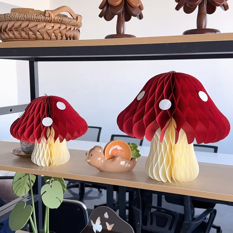 蘑菇蜂窝卡纸硬挺挂饰摆件装饰