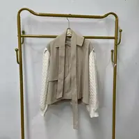 唯琳剪标   8仓A2-6-2095款  10卡其色拼接翻领上衣