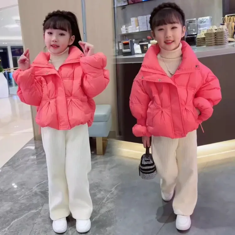 女童冬季棉衣女孩服新款儿童洋气外套棉衣加厚面包服