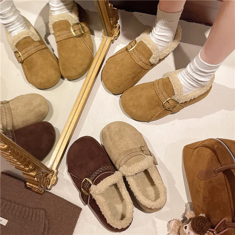 5CM内增高魔术贴欧若风舒适软底拼色加绒保暖勃肯鞋