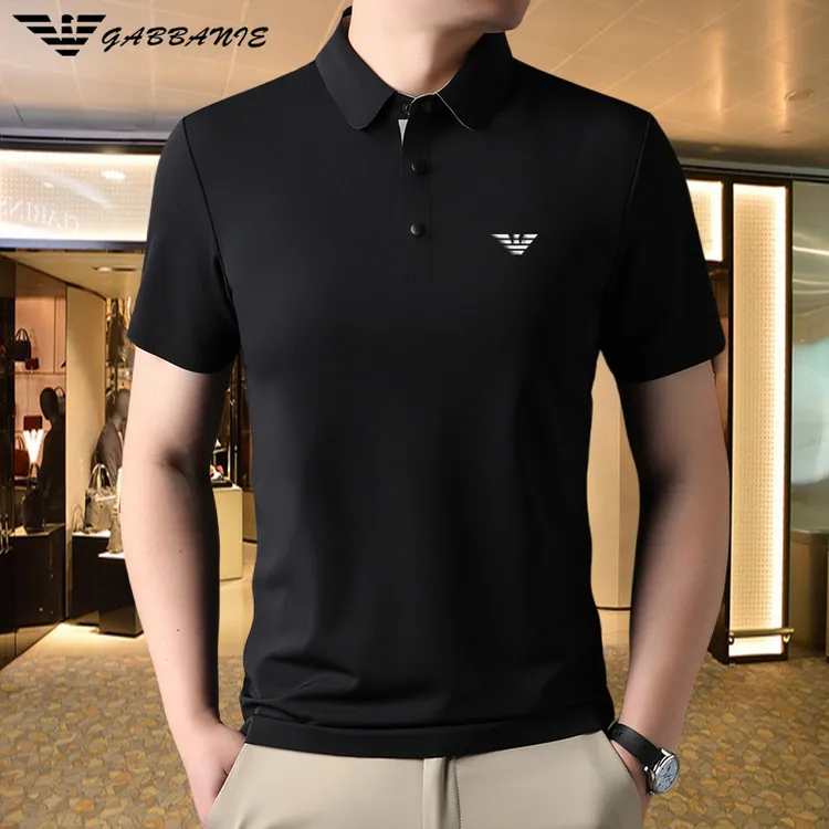 GABBANIE意大利轻奢男装2025夏季新款男士短袖POLO衫无痕时尚T恤