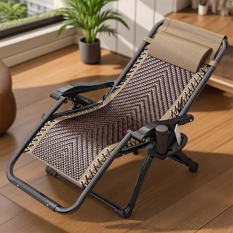 藤编折叠躺椅午休藤椅可坐可躺老人专用折叠椅凉椅午睡成人椅子摇