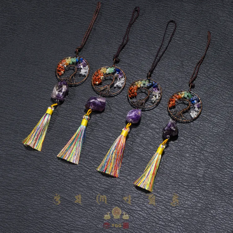 BGBJZ01/七彩水晶多宝生命树挂件（多样性发其一）