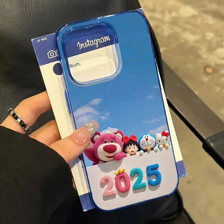 2025草莓熊适用iphone16/15p/14promax苹果11手机壳13软胶12卡通8