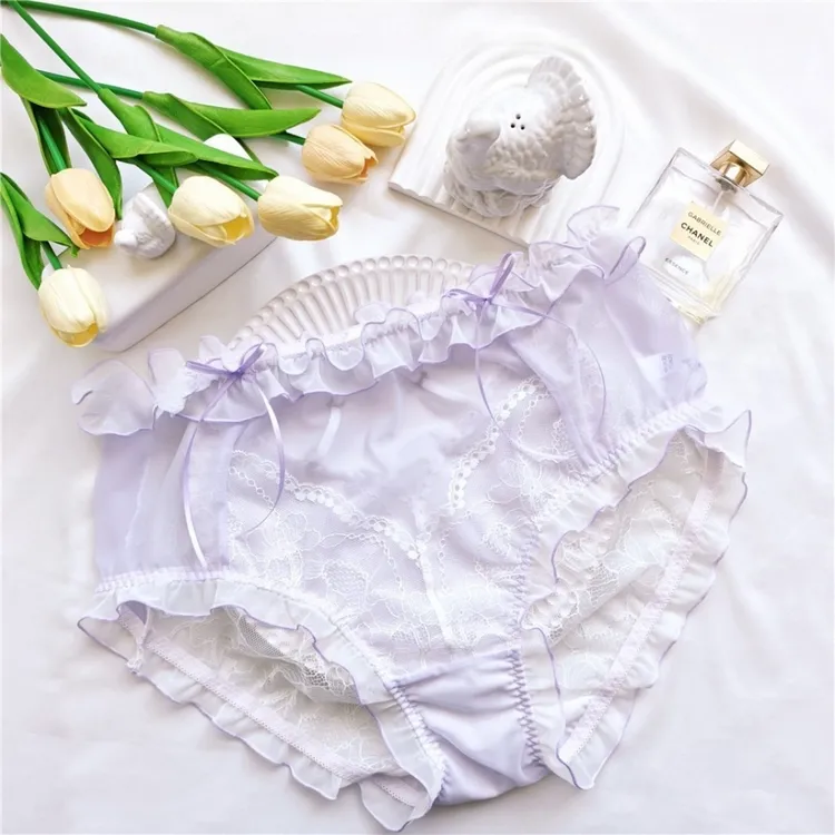 280斤夏季蕾丝法式透气性感女三角大码内裤甜美大码镂空打底日系