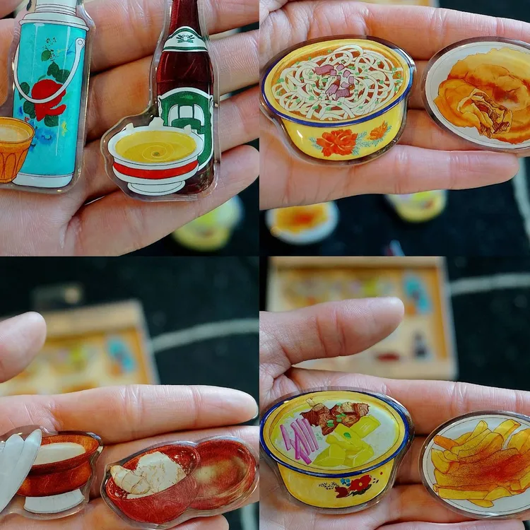 西藏风味藏餐主题创意磁吸冰箱贴一套（8个）