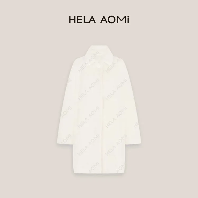 HELA AOMI“原单线.白苏力”羊驼绒65%绵羊毛小翻领大衣CY5DN08110