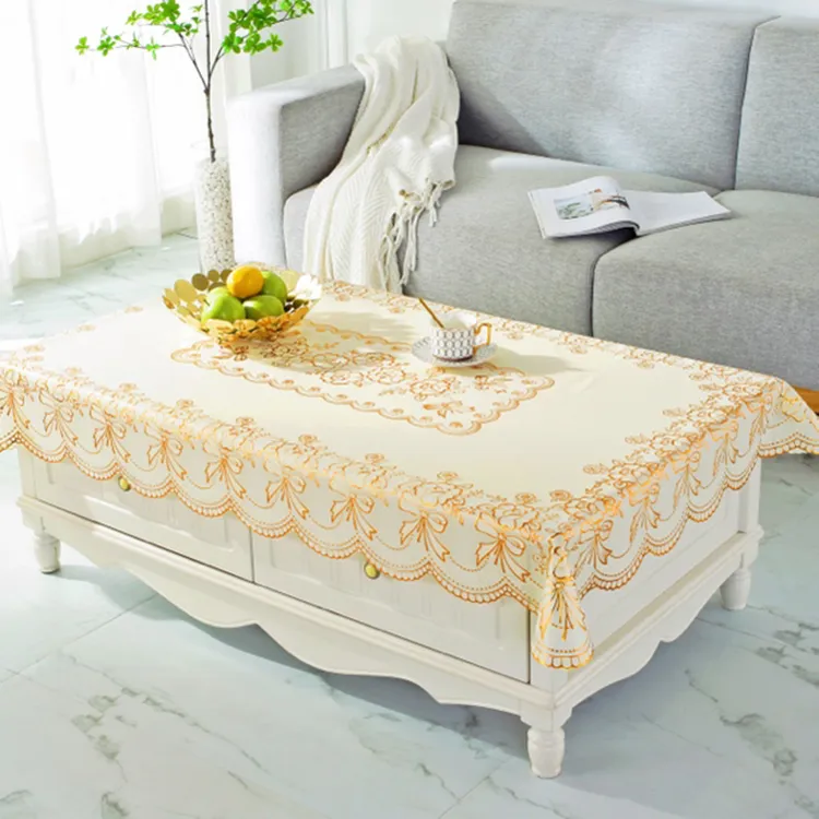 （宽1.1米X长1.6米）升级版烫金桌布茶几垫防水防烫家用茶几桌垫