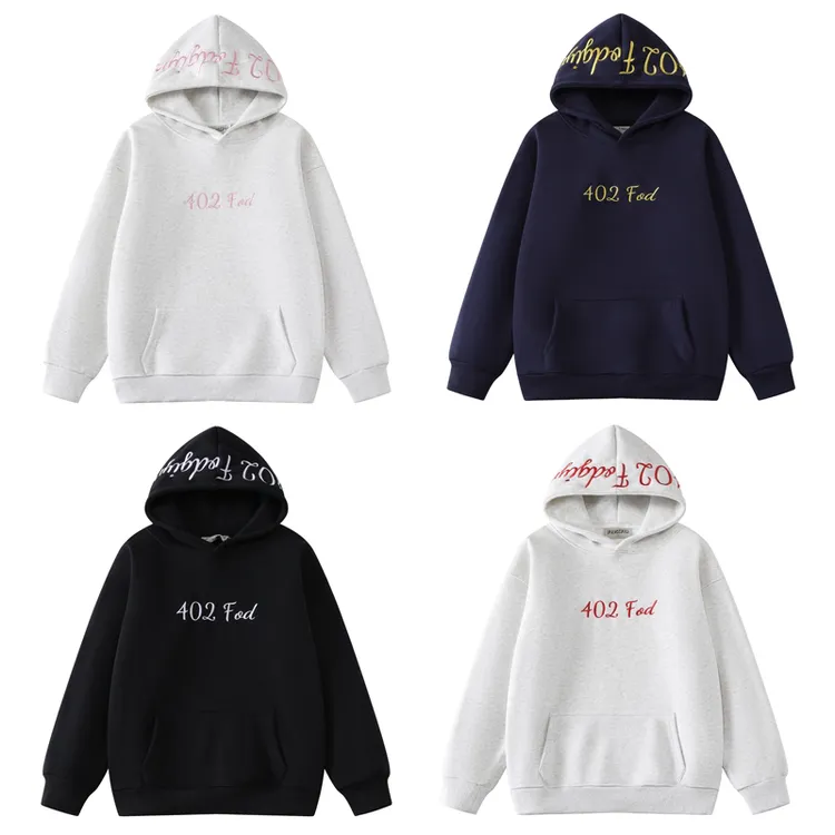 402Fod/FODGIYNB花体帽子刺绣基础款宽松国潮牌美式高街连帽卫衣