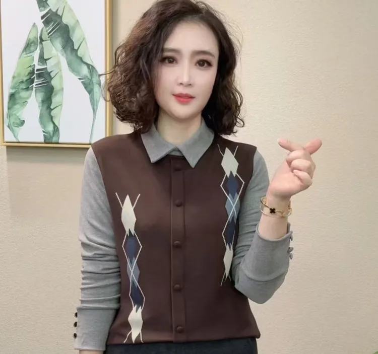 秋冬季新款时尚洋气百搭长袖女显瘦气质上衣#3296