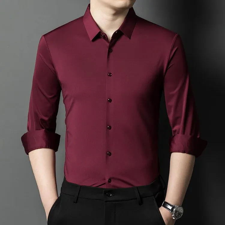 【TQUX港奢男装】喜爸爸装参加结婚宴礼服公公平时可穿长袖衬衫衣