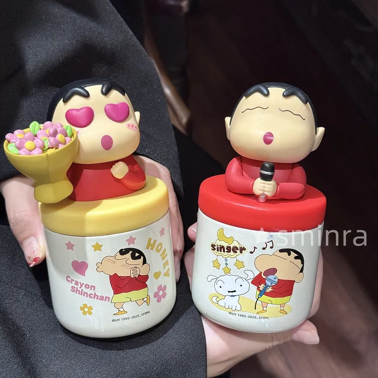 蜡笔小新联名保温杯迷你可爱小巧口袋杯学生公仔送礼生日礼物水杯