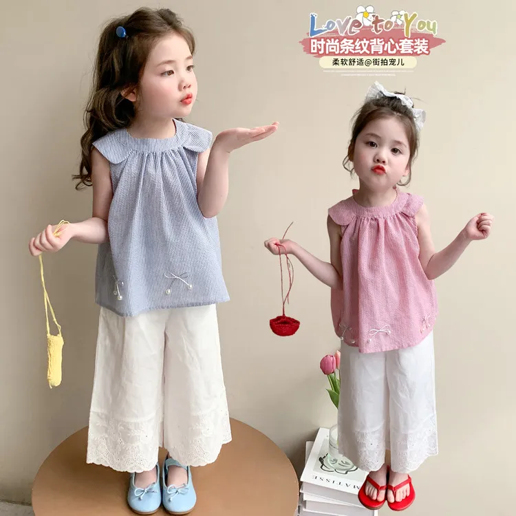 套装韩版夏季条纹女童中小童