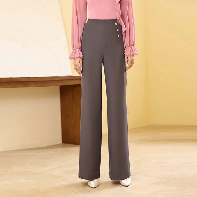 贝蒂摩登舞裤高腰女拉丁直筒练功阔腿长裤交谊国标舞蹈服MD02