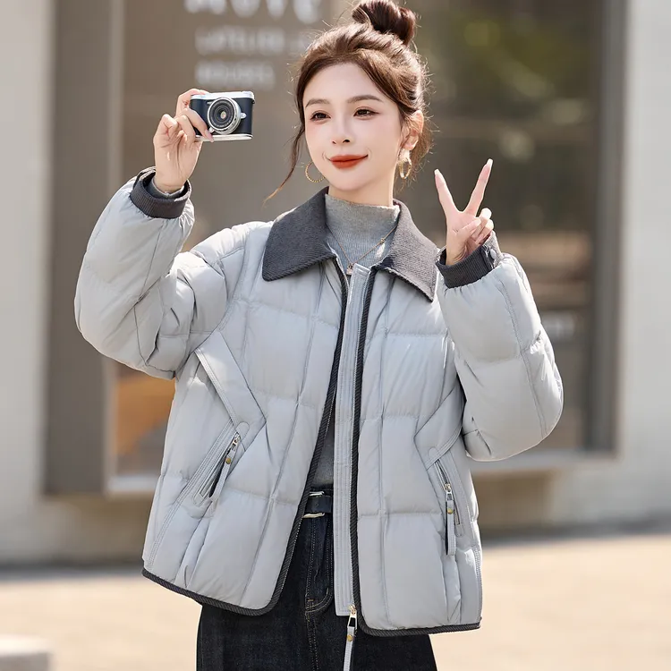 超好看的轻薄羽绒服女款2025冬季短款爆款洋气小香风翻领减龄外套