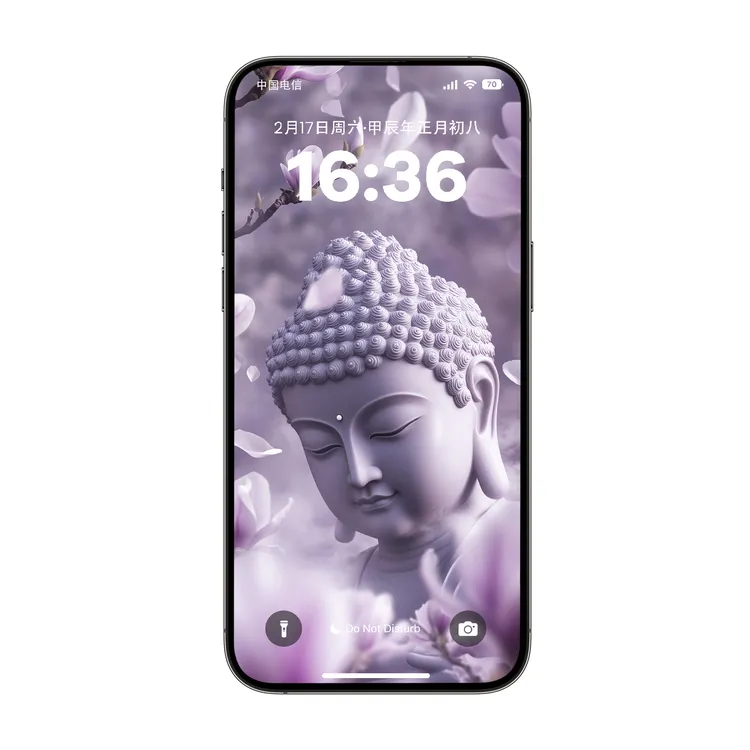 紫玉兰佛陀 安静祥和祈福吉祥图片壁纸