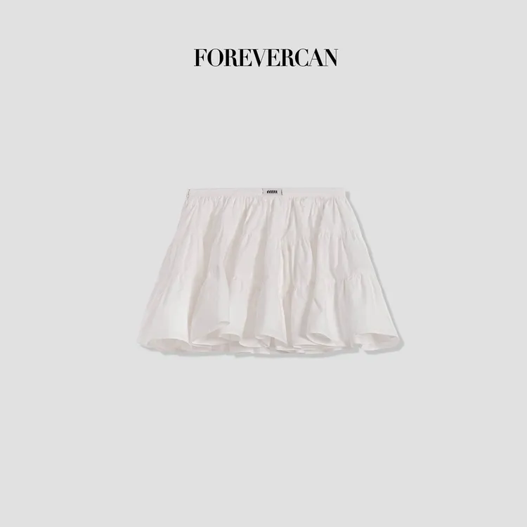 FOREVERCAN“奶油白巧”立裁蓬蓬蛋糕裙半身裙裤 SD21760