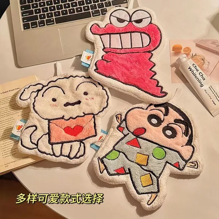 蜡笔小新擦手巾挂式可爱超强吸水加厚擦手布卫生间厨房手巾儿童