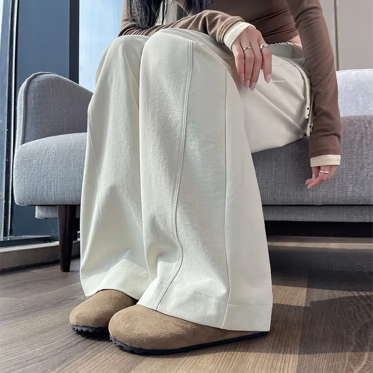 弯刀运动阔腿裤女春秋季高腰宽松直筒秋款休闲裤子宽松镰刀香蕉裤