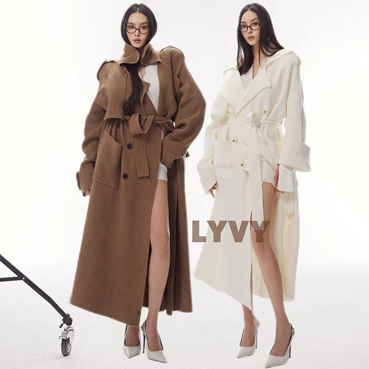 【LYVY2店-超长毛衣】袁伶嫣同款超重工长款时髦毛衣大外套男女同款