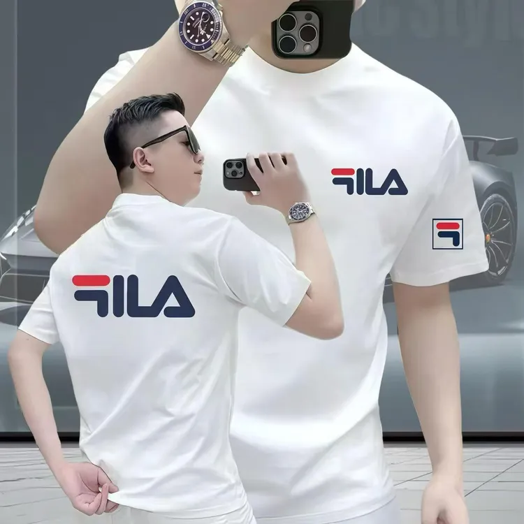 FI美式痞帅重磅轻奢短袖T恤男女同款休闲时尚ins潮牌圆领半袖上衣