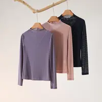 西子/超弹网纱时尚百搭细闪打底上衣/SYTJ499