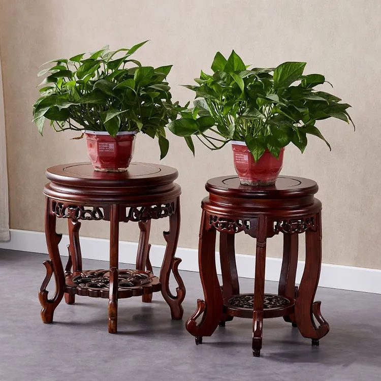 中式古筝凳实木花架圆凳明清古典餐桌凳子榆木仿古琴凳矮凳鼓凳子