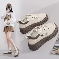 XQ229新款2025秋季增高板鞋松糕底耐磨街拍潮流简约女鞋学生鞋子