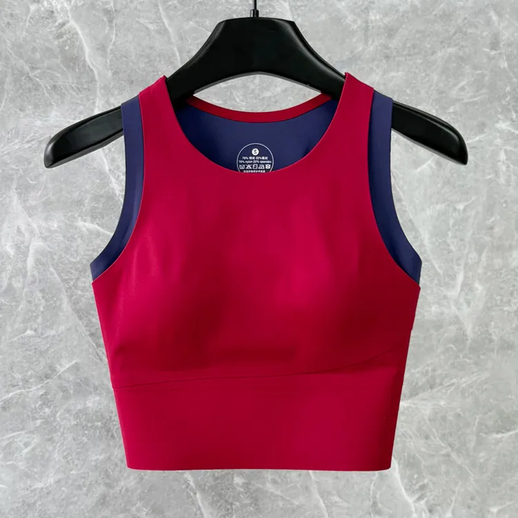 高强度运动内衣一体式瑜伽背心紧身弹力高强度运动跑步瑜伽服上衣