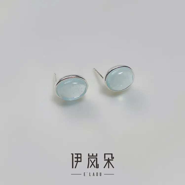 925银耳饰 伊岚朵【设计师】海蓝耳钉｜春夏高级轻奢精致首饰耳环