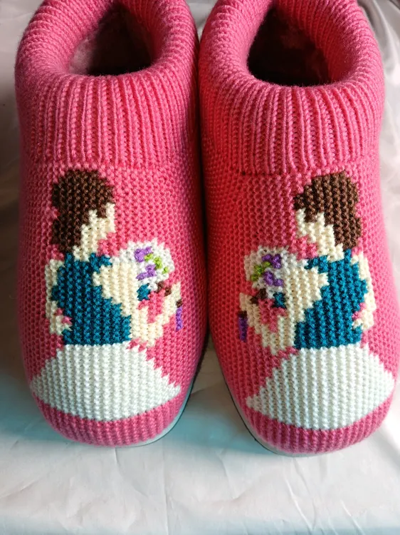 秋冬季纯手工编织毛线拖鞋男女款厚底防滑耐磨保暖舒适居家