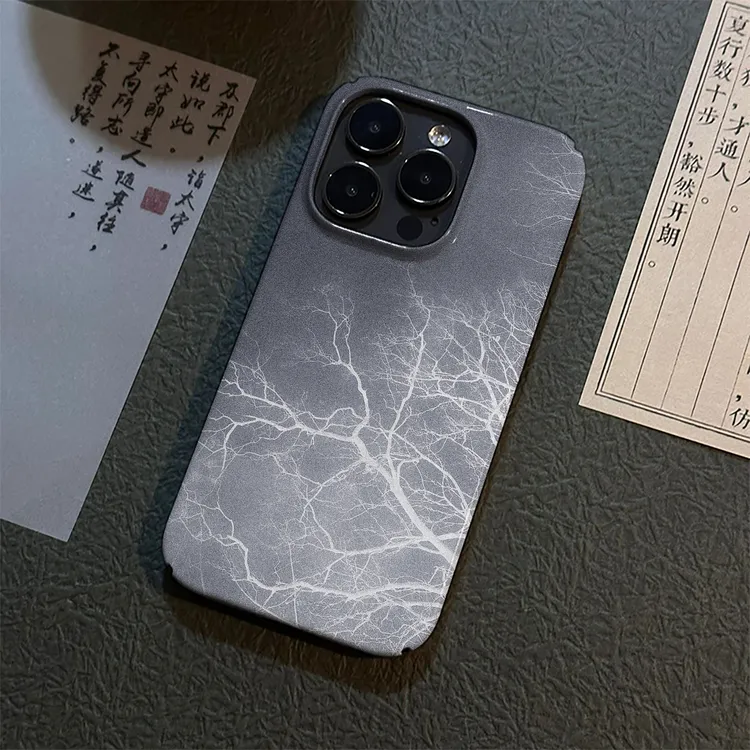 油画枯木适用苹果17promax手机壳iPhone16/15/14硬卡通13个性12硬