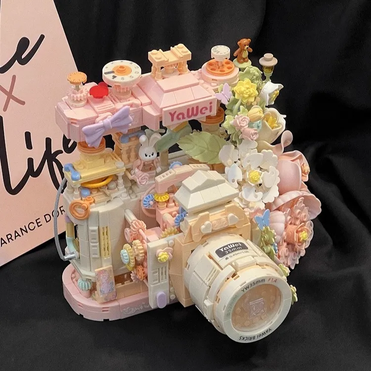 拼装积木玩具照相机仿真模型立体摆件拼图手工diy生日礼物男女生