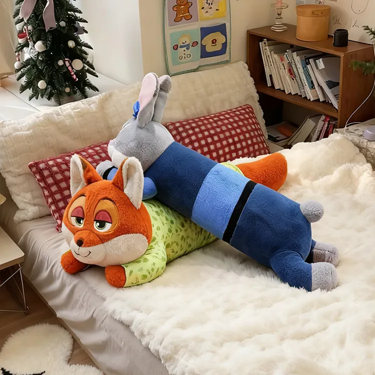 可爱卡通疯狂动物城朱迪尼克毛绒玩偶长条抱枕床搭子睡觉抱腿夹女