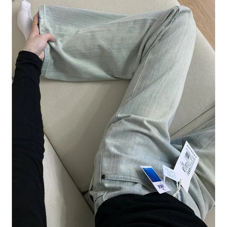 180超长高个子阔腿牛仔裤女梨形身材秋季加长宽松显瘦垂感直筒裤