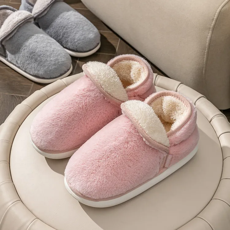 棉拖鞋女士冬季家用2025新款室内家居毛毛绒拖鞋女冬款高帮保暖鞋
