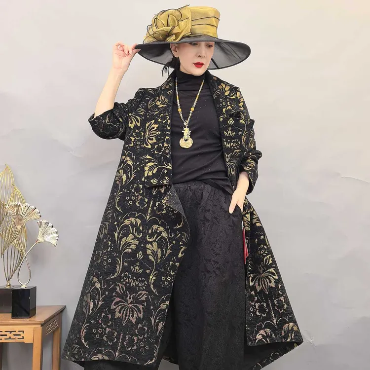 8589秋季新款高端上档次女装中长款风衣外套