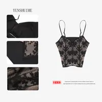 YUNSHUIHE/云水禾新中式国风刺绣蕾丝背心